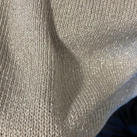 Sweater metallic silver Divided size 8  L/S zip back neck 2 side vent - Picture 3 of 3